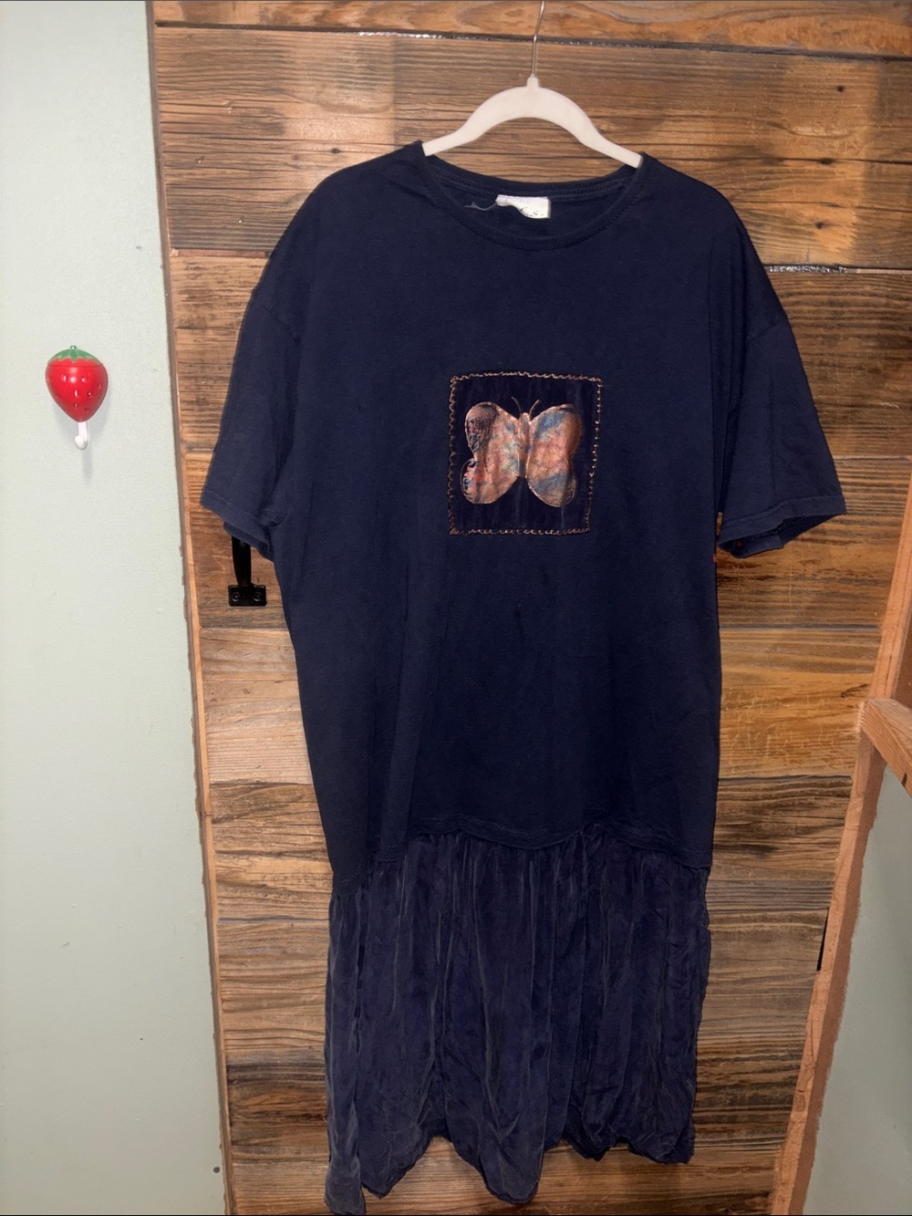Navy Blue IDS Butterfly Graphic Tee Dress